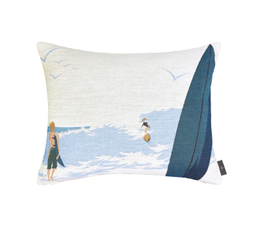 Coussin Jacquard SURF BLEU Art de Lys