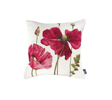 Coussin Jacquard Deux Coquelicots Art de Lys